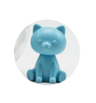 水色の犬猫カプセルトイ（個別スタンプ：15）