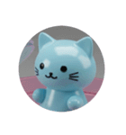 水色の犬猫カプセルトイ（個別スタンプ：16）