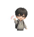 男の子色んな表情スタンプ（個別スタンプ：40）