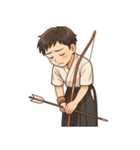 弓道 男子 部活 スポーツ 面白い（個別スタンプ：4）