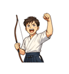 弓道 男子 部活 スポーツ 面白い（個別スタンプ：7）