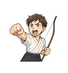 弓道 男子 部活 スポーツ 面白い（個別スタンプ：19）