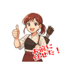 弓道 女子 部活 スポーツ 面白い (小)（個別スタンプ：8）