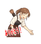 弓道 女子 部活 スポーツ 面白い (小)（個別スタンプ：21）