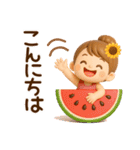 3D*夏*ずっと使える可愛い女子（個別スタンプ：3）