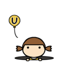 イニシャルU 女の子（個別スタンプ：5）