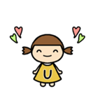 イニシャルU 女の子（個別スタンプ：15）