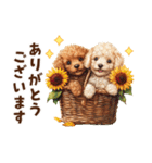 夏を楽しむトイプードル兄弟（個別スタンプ：6）