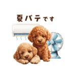 夏を楽しむトイプードル兄弟（個別スタンプ：25）