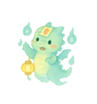 幽霊ドラゴンの灯籠ゆらゆら（個別スタンプ：1）
