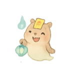 幽霊カピバラの灯籠ゆらり（個別スタンプ：3）