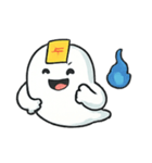 ちびぽちゃおばけの手振り劇場（個別スタンプ：4）