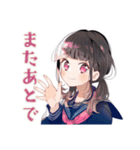 美術部の制服女子高生♡日常（個別スタンプ：8）