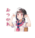 美術部の制服女子高生♡日常（個別スタンプ：9）