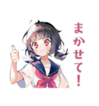 美術部の制服女子高生♡日常（個別スタンプ：16）