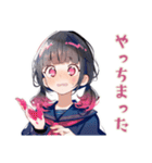 美術部の制服女子高生♡日常（個別スタンプ：22）