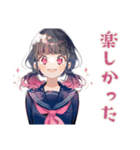美術部の制服女子高生♡日常（個別スタンプ：33）