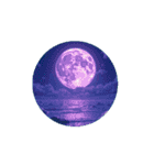 癒しの海.満月.波打ち際.舟.Healing sea（個別スタンプ：15）