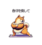 ヨガするふとっちょ柴犬（個別スタンプ：14）