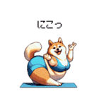 ヨガするふとっちょ柴犬（個別スタンプ：34）