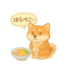 夏の柴犬スタンプ♪ふんわり水彩風（個別スタンプ：8）
