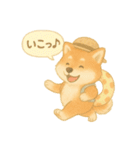 夏の柴犬スタンプ♪ふんわり水彩風（個別スタンプ：18）
