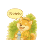 夏の柴犬スタンプ♪ふんわり水彩風（個別スタンプ：21）