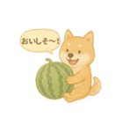 夏の柴犬スタンプ♪ふんわり水彩風（個別スタンプ：30）