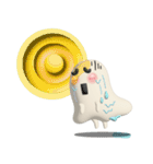 ぷっくりまるしまさんとおばけさん（個別スタンプ：21）