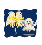 ぷっくりまるしまさんとおばけさん（個別スタンプ：37）