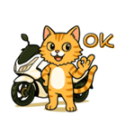 スクーターに乗る猫の日常会話（個別スタンプ：6）