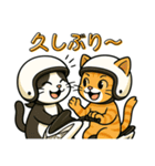 スクーターに乗る猫の日常会話（個別スタンプ：14）