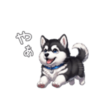 溺愛するマラミュート日常(白文字)（個別スタンプ：3）