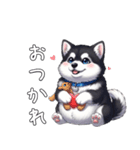 溺愛するマラミュート日常(白文字)（個別スタンプ：14）