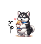 溺愛するマラミュート日常(黒文字)（個別スタンプ：3）
