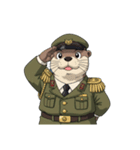 【敬礼カワウソ 2】（個別スタンプ：1）