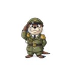 【敬礼カワウソ 2】（個別スタンプ：2）