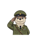 【敬礼カワウソ 2】（個別スタンプ：3）
