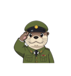 【敬礼カワウソ 2】（個別スタンプ：4）