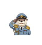 【敬礼カワウソ 2】（個別スタンプ：5）