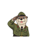 【敬礼カワウソ 2】（個別スタンプ：6）
