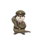 【敬礼カワウソ 2】（個別スタンプ：8）