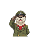 【敬礼カワウソ 2】（個別スタンプ：11）