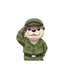 【敬礼カワウソ 2】（個別スタンプ：12）