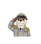 【敬礼カワウソ 2】（個別スタンプ：13）