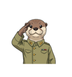 【敬礼カワウソ 2】（個別スタンプ：14）