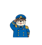 【敬礼カワウソ 2】（個別スタンプ：15）