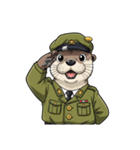 【敬礼カワウソ 2】（個別スタンプ：16）