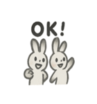 水墨うさぎのかわいい日常（個別スタンプ：2）