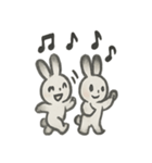 水墨うさぎのかわいい日常（個別スタンプ：3）